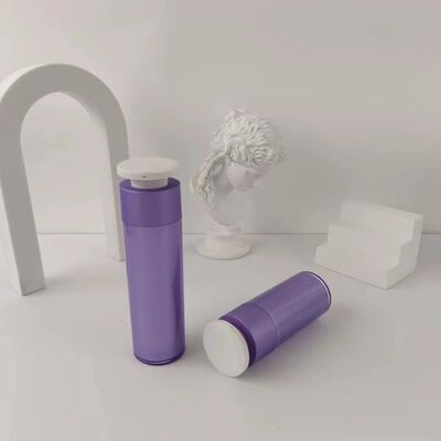 Purple Acrylic Airless Pump Bottle and Wheat Straw Airless Bottle for Luxury Skincare Packaging