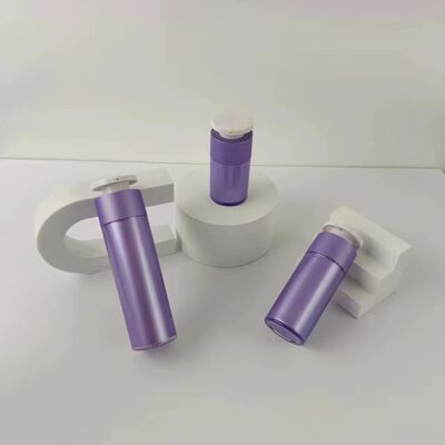 Purple Acrylic Airless Pump Bottle and Wheat Straw Airless Bottle for Luxury Skincare Packaging