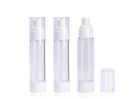 Non Spill Round Airless Cosmetic Bottles Comfortable Hand Feeling
