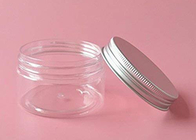 Plastic PET Empty Cosmetic Containers Jars With Silver Aluminum Lid