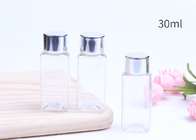 Clear Plastic Cosmetic Containers , Square Plastic Bottles With Aluminum Lids