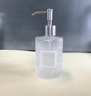 Satin Frosted Metal Dispenser Pump Glass Bottle Refillable 250ml