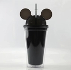 Double Wall Acrylic Cups BPA Free 16oz Plastic Dome Mouse Ears Lid