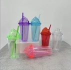 Double Wall Plastic Acrylic Insulated Tumbler With Lid And Straw