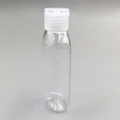 Customized PET Plastic Oval Flat Hand Sanitizer Squeeze Bottle With Flip Top Cap 60ml