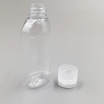 Customized PET Plastic Oval Flat Hand Sanitizer Squeeze Bottle With Flip Top Cap 60ml