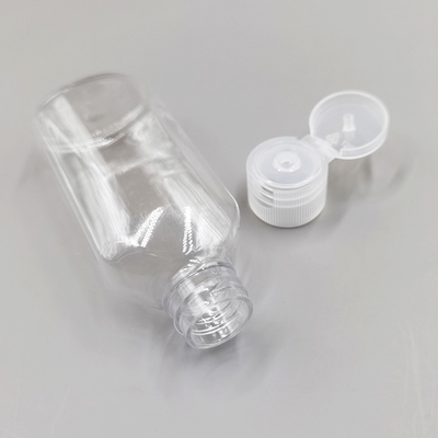 Customized PET Plastic Oval Flat Hand Sanitizer Squeeze Bottle With Flip Top Cap 60ml