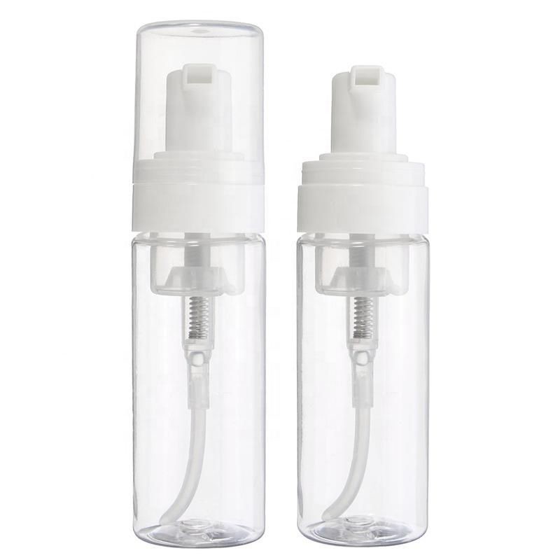 Customized PET Cosmetic Spray Bottles Plastic Clear Foam Pump Bottle For Facial Cleanser Mousse
