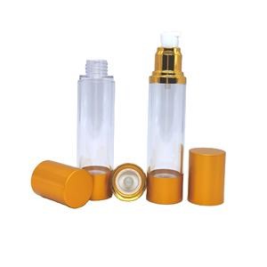 Non Spill Round Airless Cosmetic Bottles Comfortable Hand Feeling