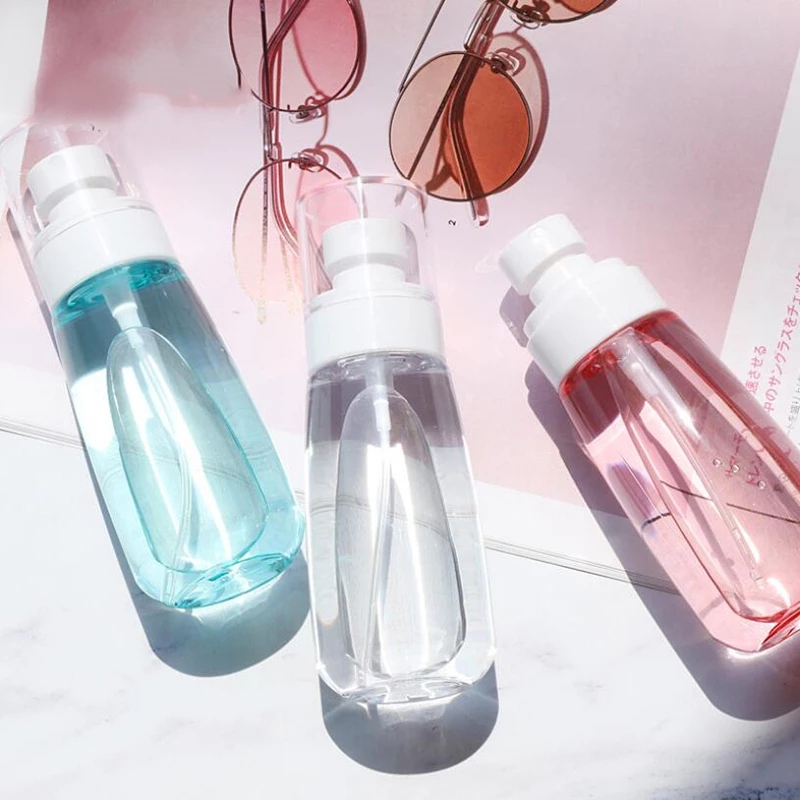 100mm Height Transparent Cosmetic PETG Bottle Color Logo Personalized