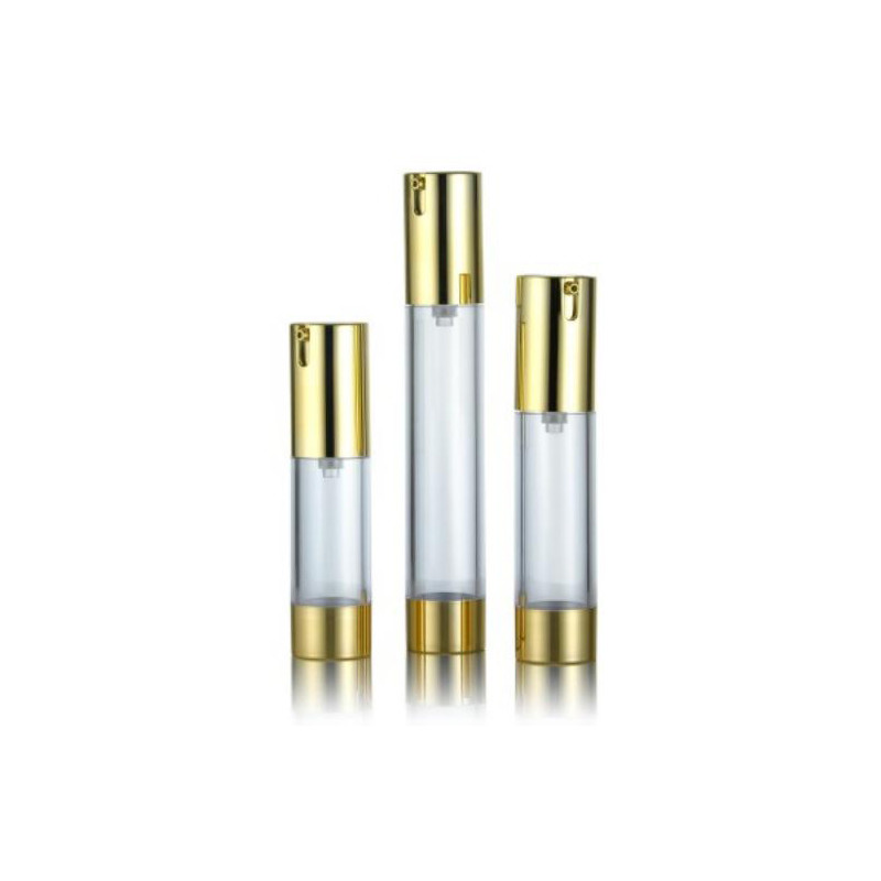 Luxury Anodized Aluminum Airless Pump Bottle Bottle Empty Cosmetic Vacuum Premium Skincare Serum Container  Multiple Capacity