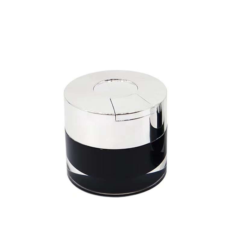 15/30/50g Clear Double-Wall Cosmetic Cream Jar with Built-in Hygienic Spoon for Moisturizer, Face Mask & Skincare