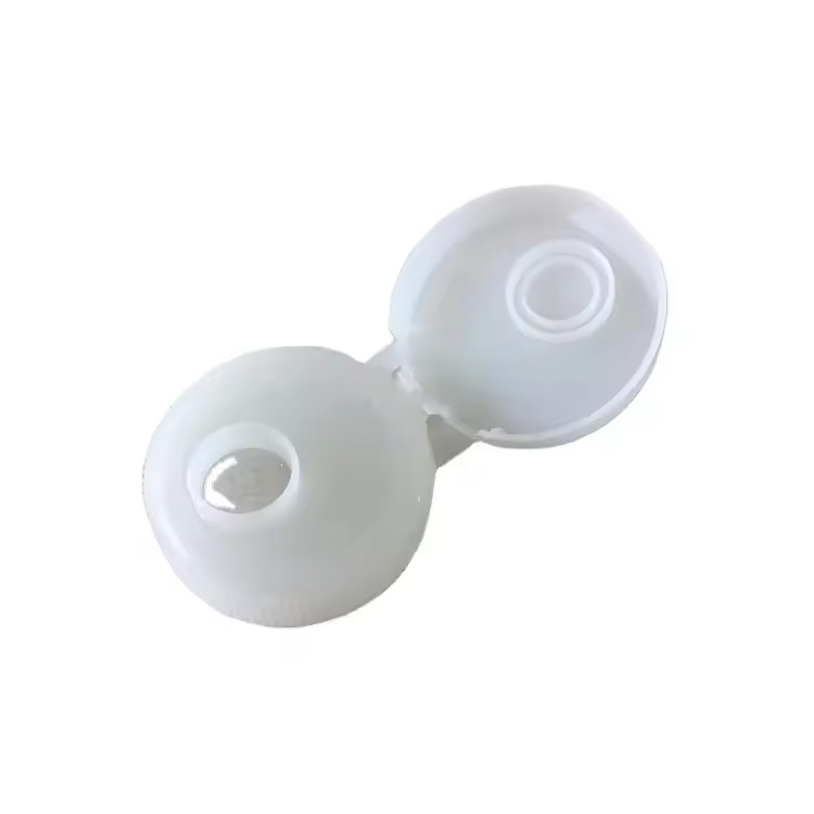 Screw Shampoo Bottle Clear Plastic Lid with Smooth Aluminium Flip Top and Push Pull Cap