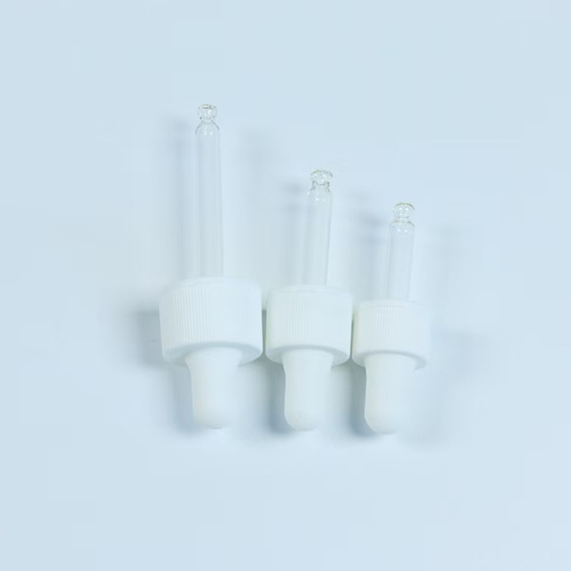 Skincare Application Silicone Essential Oil Dropper Cap with Glass Tube 18mm 20mm