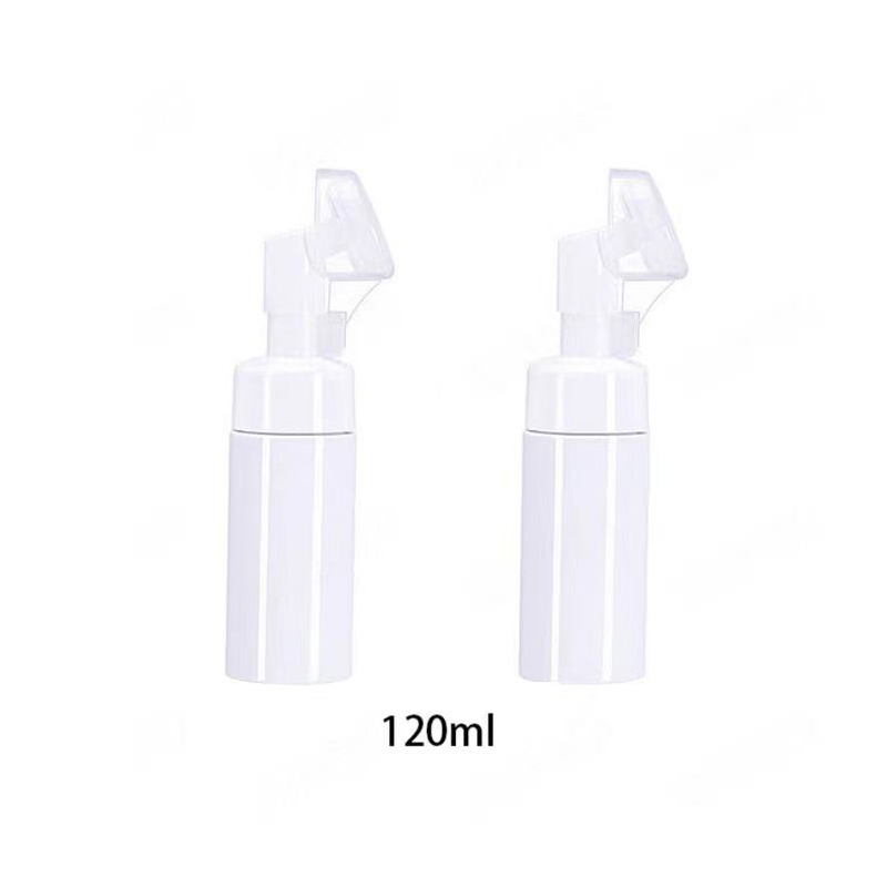 120ml PET Foam Pump Bottle with Clip Cap Brush Facial Cleanser