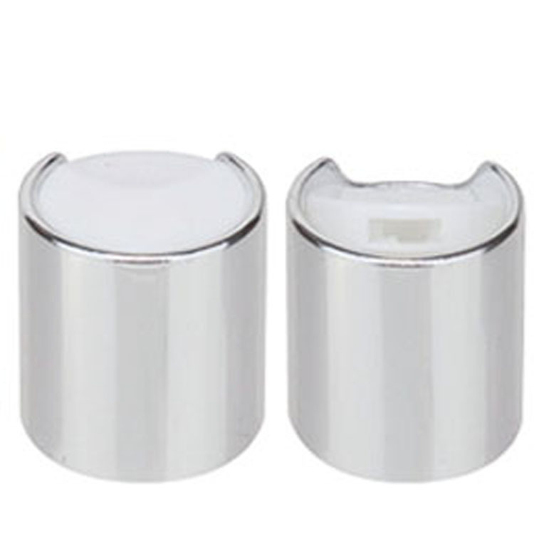 24/410 PP Round Press Metal Cap Gold/Silver Plastic Disc Top Lid UV Printed 24mm Screw Cap for Different Personal Care Bottles