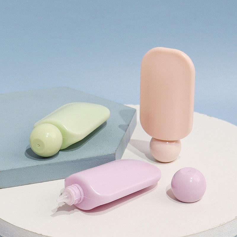 Wholesale cute Square Face Hand Cream Bottle 40ml PET Pump Sunscreen Lotion Skincare Cosmetic Packaging with Custom Logo