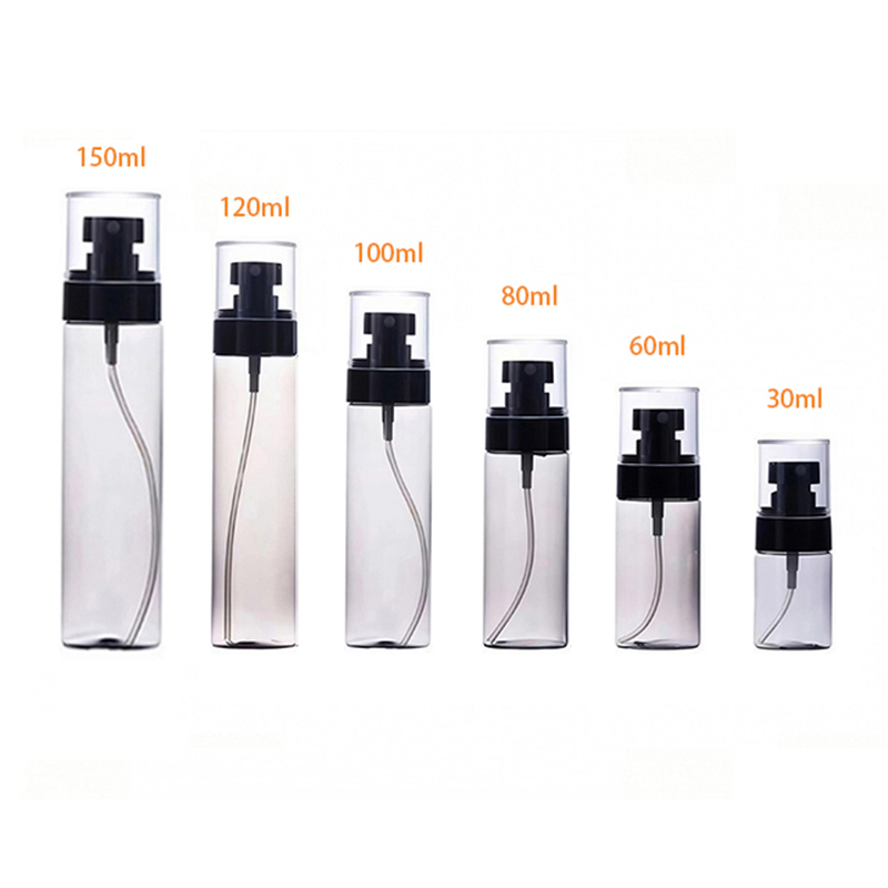 15ml 30ml 50ml 80ml 100ml 120ml PET Fine Mist Spray Bottle Cream Pump Unique Transparent Plastic Spray Pump Bottle