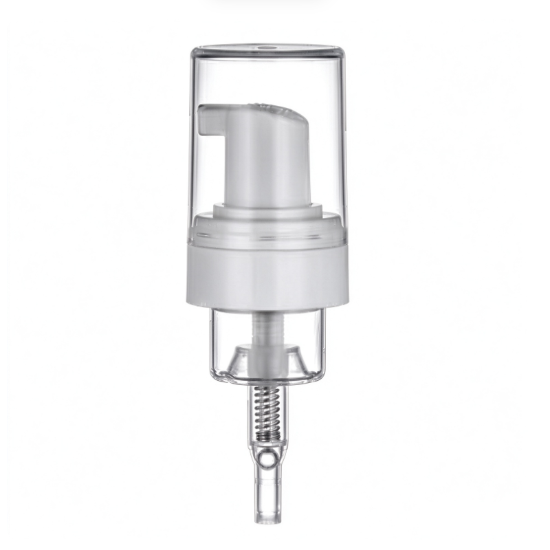 30mm Plastic Foam Pump With Clear Transparent Cap 30 Tooth Screw Foaming Dispenser Pump for Facial Cleanser Hand Soap