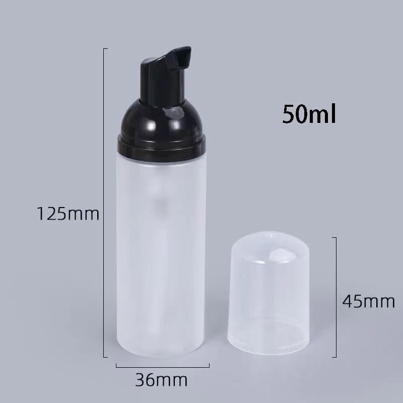 50ml Black 32mm Foam Pump Bottle Set Foaming Soap Dispenser for Body Wash and Facial Cleanser
