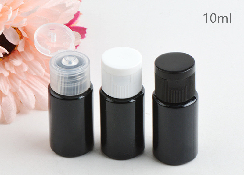 Refillable Plastic Cosmetic Packaging Black 10ml Capacity With PP Material Lid