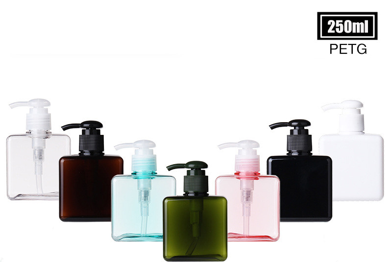 Seven Options Cosmetic Lotion Bottles , PETG Material Plastic Pump Bottle 250ml