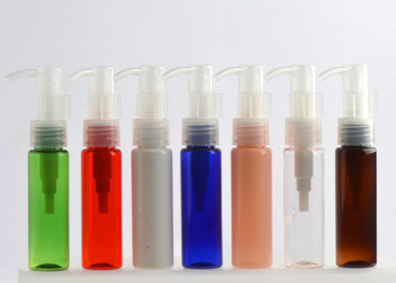 Transparent Body  Pet Plastic Cosmetic Bottles 20ml 50ml 80ml 100ml With Pump
