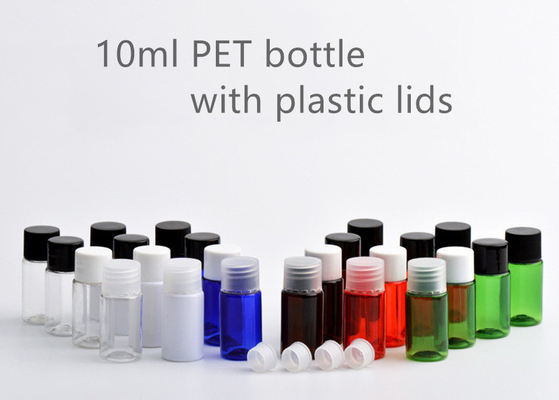 PET PP Small Plastic Bottle Containers , 10ml Round Plastic Bottles With Lids